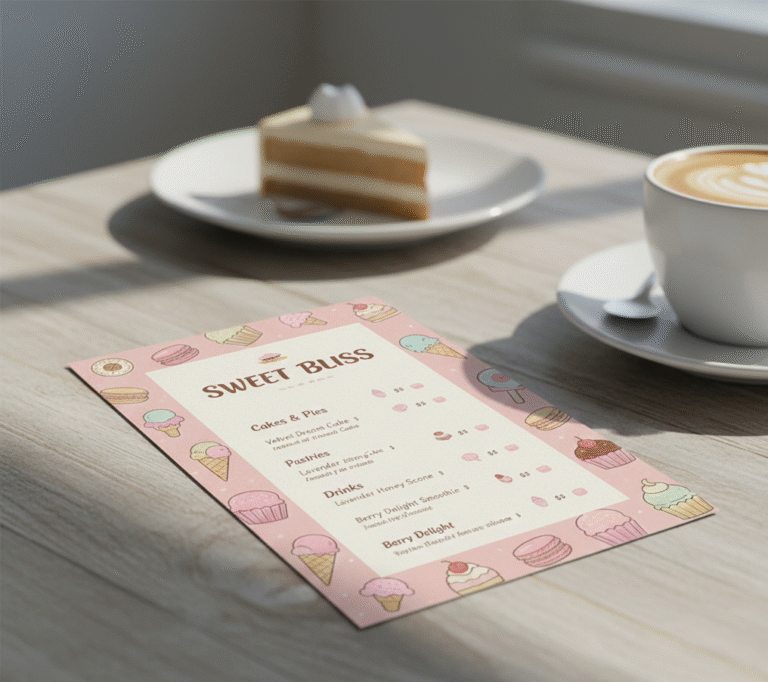 Dessert Menu Card